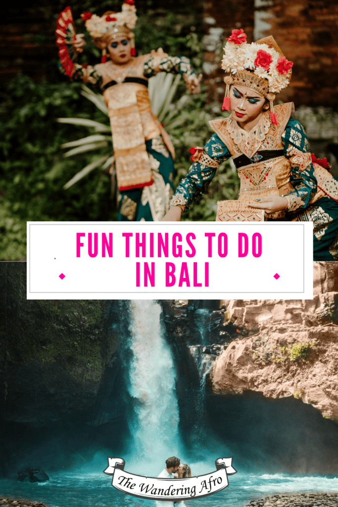 Pinterest pin says " fun things to do in Bali "