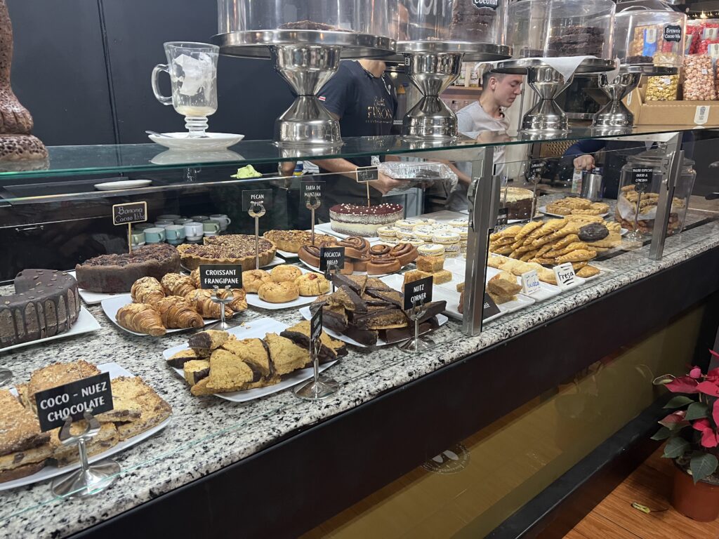 a display of pastries in Costa Rica