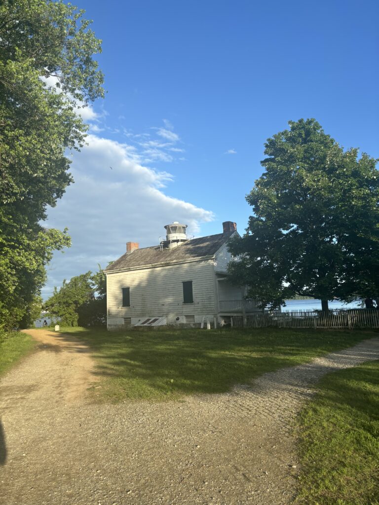 a small lighthouse named Jones Point Lighthouse