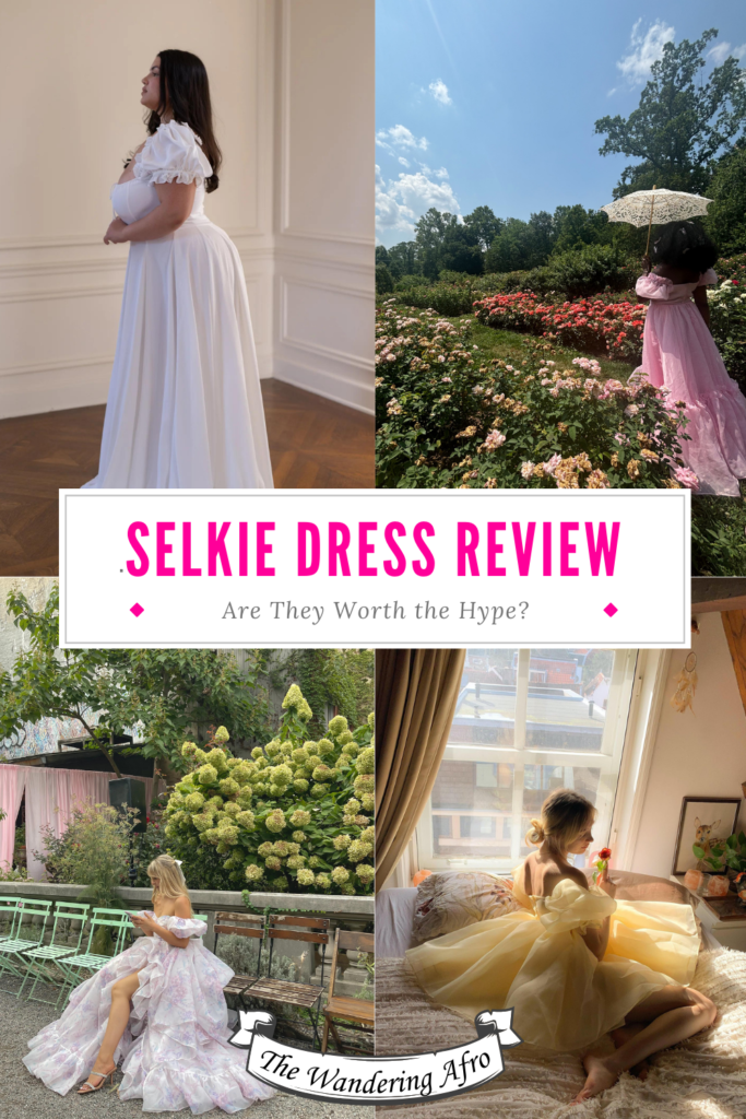 4 images of women wearing Selkie dresses and text says: Selkie Dress Review: Are They Worth the Hype