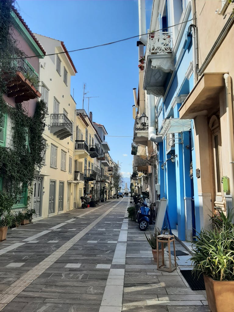 Paved Street in Greek Nafplio City