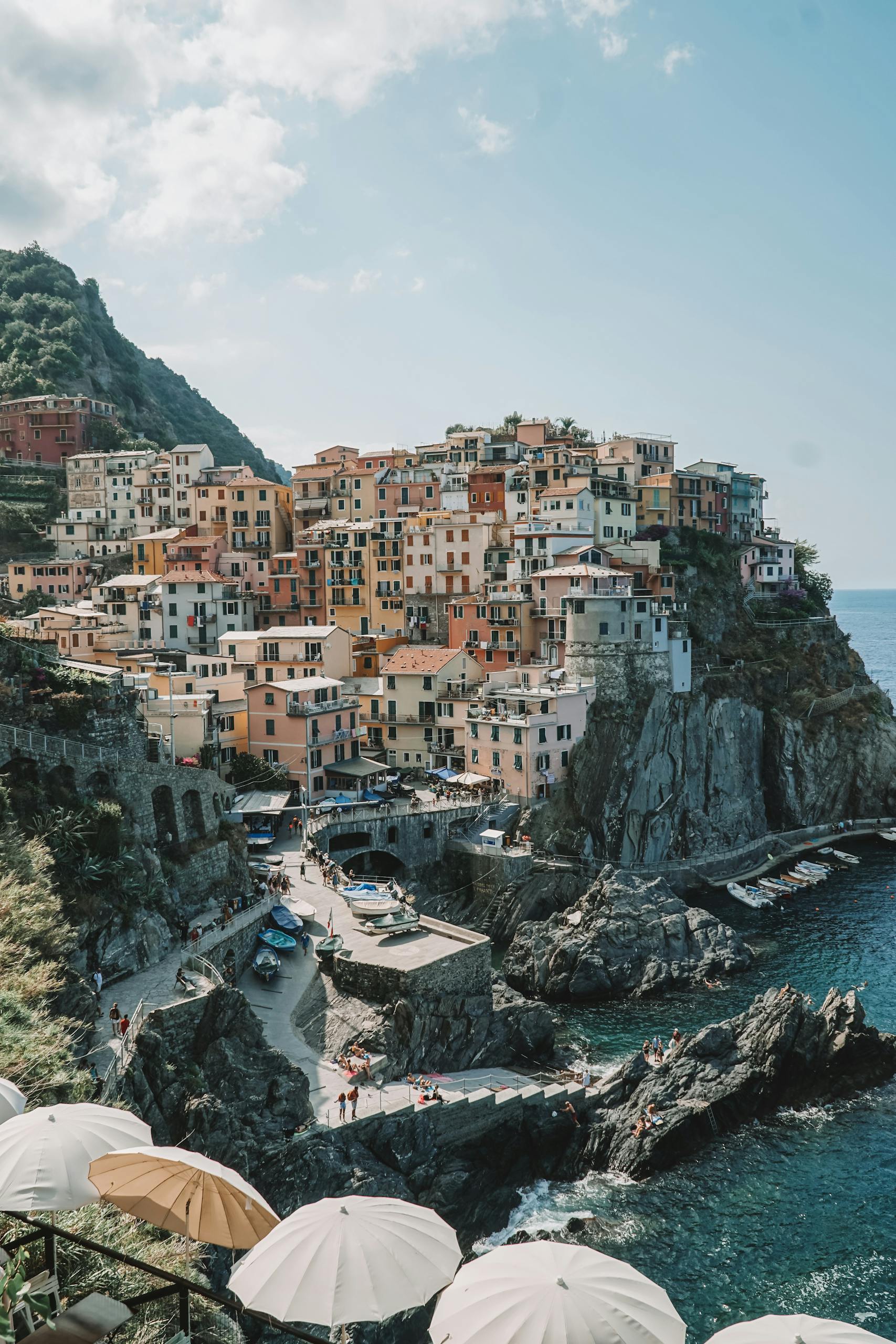 Houses on a Cliff in Manarola, Italy