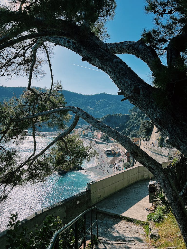 Promenade Along the Sea Coast of the Italian Town Monterosso al Mare