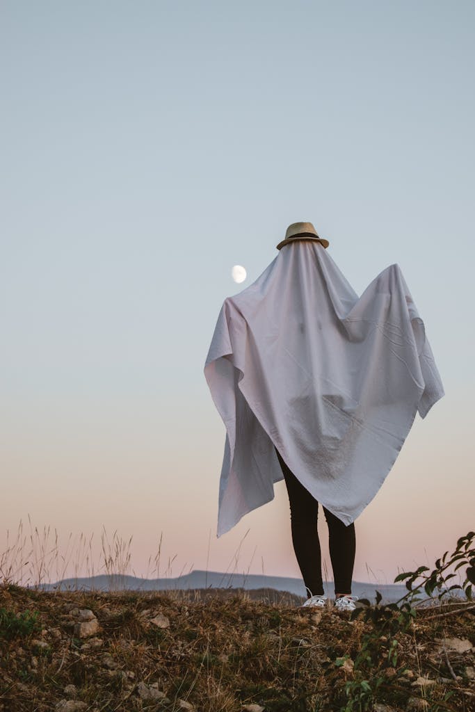 A Person in White Halloween Costume