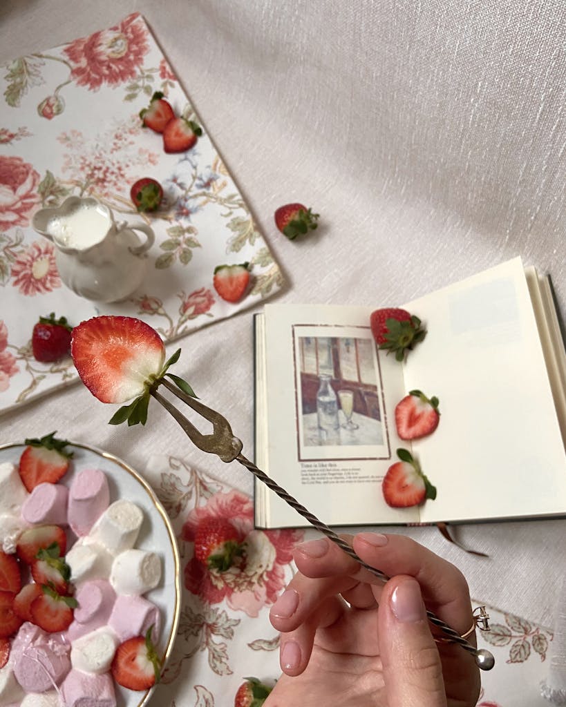 Sliced Strawberry on a Cutlery