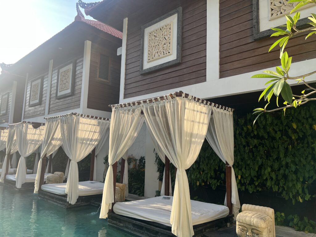 beautiful day beds at Astagina Resort Villa and Spa in Kuta Bali