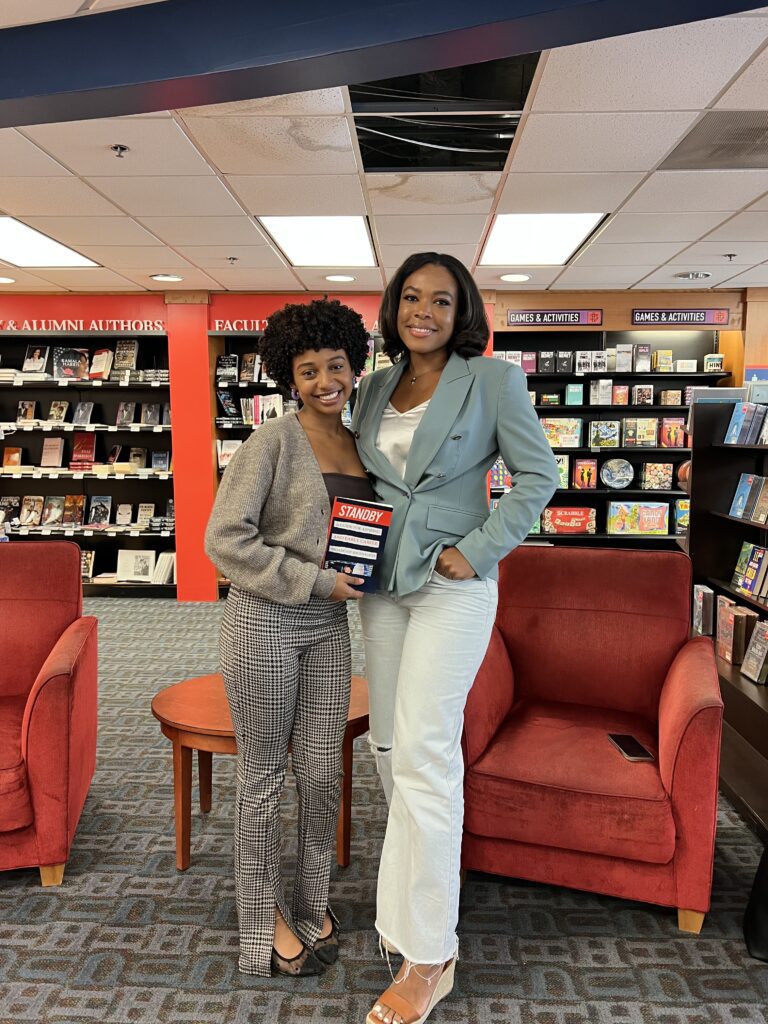 two medium toned women at Howard University bookstore