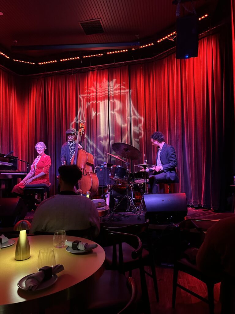 a jazz band playing at the Flatiron Room