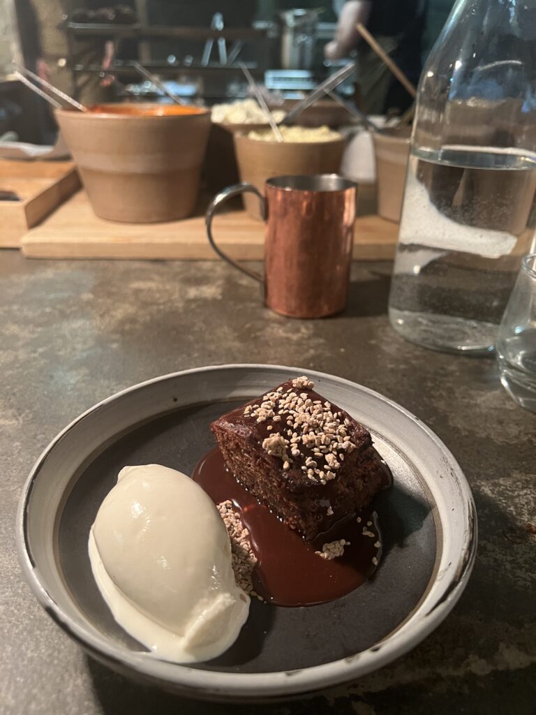 toffee date cake and ice cream in Reykjavik Iceland